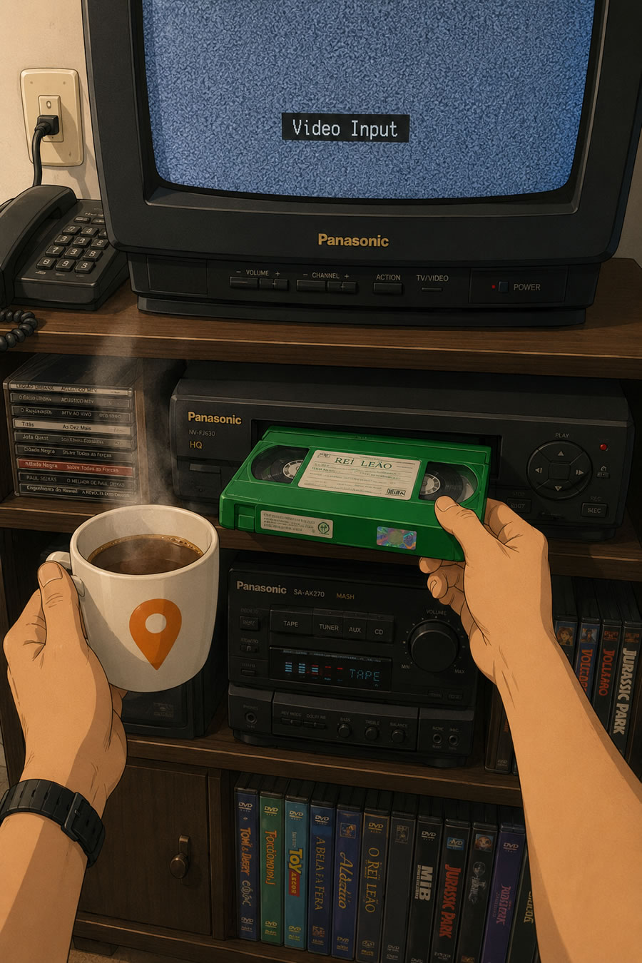 Café com IA | Rei Leão na fita VHS verde