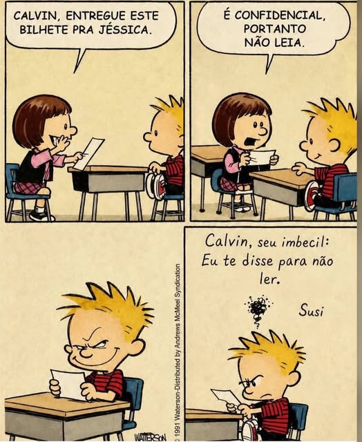 Almoxarifado de Tirinhas | Bilhete (Bill Watterson)