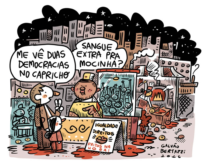 Almoxarifado de Tirinhas | Democracia no Capricho (Galvão Bertazzi)