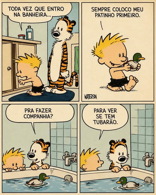 Almoxarifado de Tirinhas | Banheira (Bill Watterson)