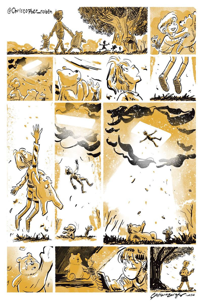 Almoxarifado de Tirinhas | Christopher Robin (Gustavo Borges)