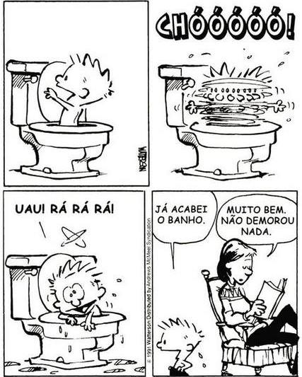 Almoxarifado de Tirinhas | Banho (Bill Watterson)