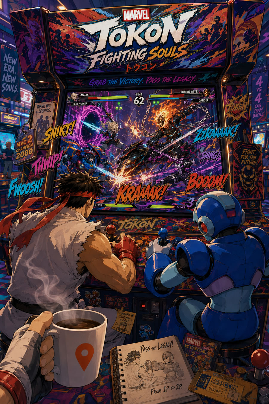 Café com IA | Batalha no Fliperama (Marvel Tōkon)