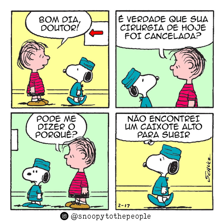 Almoxarifado de Tirinhas | Cirurgia (Charles M. Schulz)